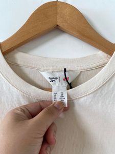 H&amp;M X Reebok Cream Logo T-Shirt