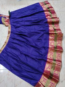 Semi Stitched Violet Lehenga Choli Set