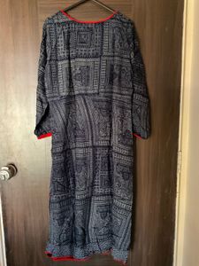 New Printed Kurta with Red pleated ♥️