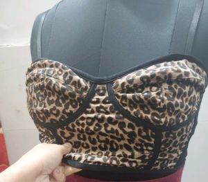 Leopard Print Bustier Top