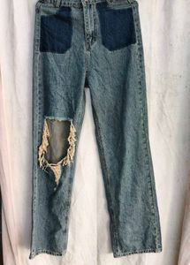 I. Ripped Jeans with Patchwork