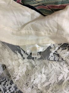 imported Vintage Lace Sheer Blouse