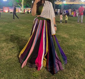 Vibrant Striped Lehenga Choli Set