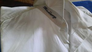 2pcs blackberry Men's White Striped Shirt