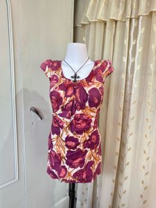 Floral Print Cap Sleeve Top