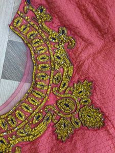 Elegant Coral Ethnic Gown
