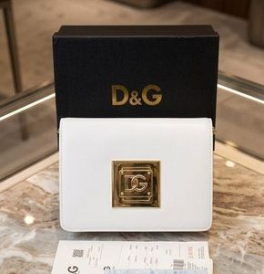Dolce & Gabbana White DG Clutch Bag