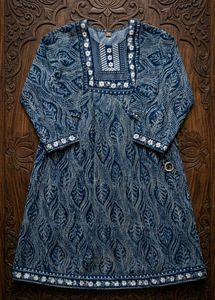 Stylish Blue Printed Kurta (XXL)