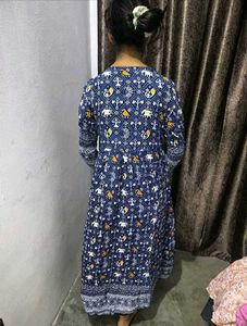 Bohemian Blue Elephant Print Dress