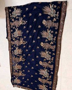 Navy Blue Saree with Embroidered Designer blouse