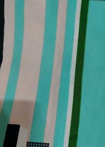 Mint Green Striped Crop Shirt