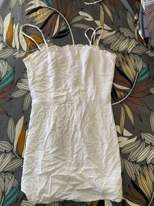 White Mini Dress with Spaghetti Straps