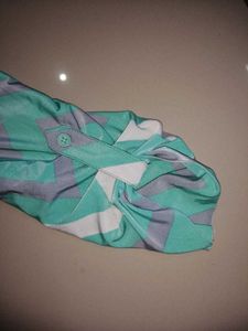 Chevron Print Zip Neck Dress