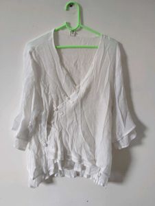 Bohemian White Linen Blouse