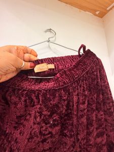 Elegant Red Velvet Embroidered Anarkali suit