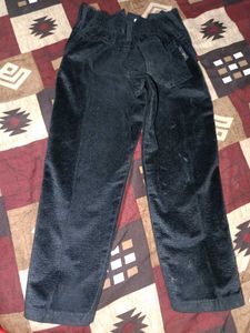 Kids Black Velvet Pants