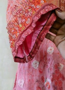 Pink Floral Embroidered Kurti
