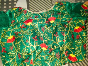 Embroidered Green Blouse