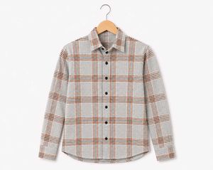 Grey Plaid Flannel Shirt