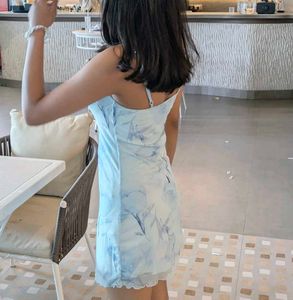 Cute Blue Floral Mini Dress