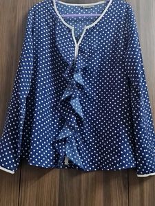 Chic Polka Dot Ruffle Blouse