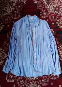 H&M Blue Striped Button-Down Shirt