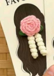 Crochet Rose Hair Pin 🌹