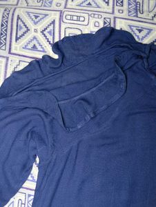 Navy Blue Cold Shoulder Top