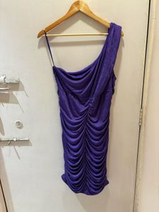 Striking Purple One-Shoulder Ruched Dress