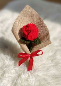 Crochet Red Rose Bouquet