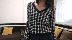 Houndstooth V-Neck Sweater