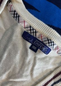 Men's Cream Cable Knit Sweater Vest