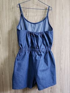Denim Wide Leg Romper