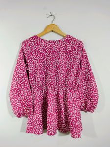 Peach Printed Casual Top (Woman's)