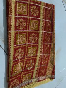 Red &amp; Gold Saree