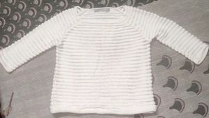 white Striped Knit top