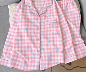 Cute Pink Gingham Pajama Set