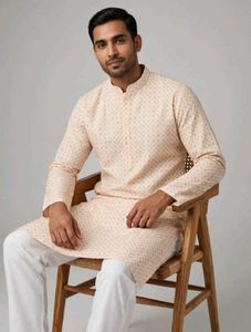 Men's Peach Kurta