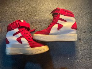 Red &amp; White High Top Sneakers