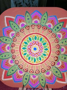Hand-Painted Mandala Art Piece with stand