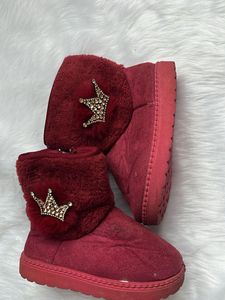 Cozy Red Faux Fur Lined Boots