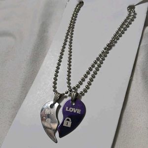 Couple's Heart Lock Necklace