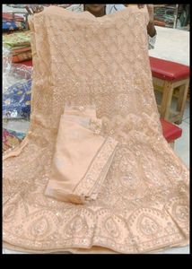 Peach Embellished Lehenga Choli Set