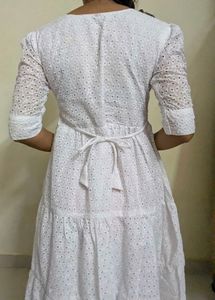 Elegant White Broderie Anglaise Gown