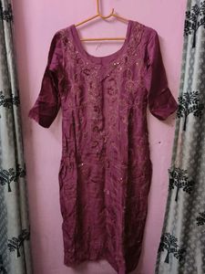 Embroidered Silk Kurta pant dupatta set