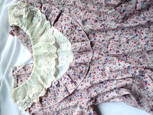 Vintage Floral Lace Collar Dress