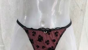 Sheer Floral Thong Panty