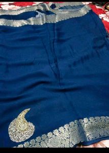 Elegant Royal Blue Saree