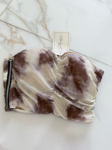 xs Strapless Tie-Dye Ruched Tube Top