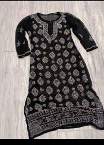 Elegant Black Chikankari Kurta